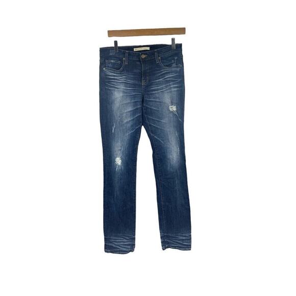 Big Star Maddie Straight Leg Jeans Dark Wash Distressed Womens 27 Long - Picture 1 of 8